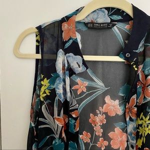 // zara // floral sheer cover-up